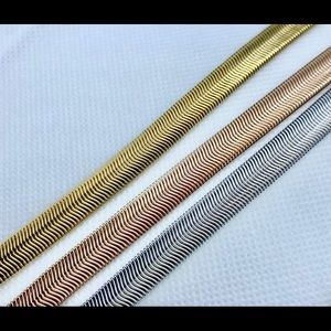 51.) New Flat Snake Chain Necklace in Gold